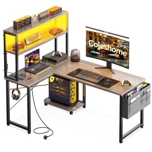 Coleshome shaped gaming desk - l,