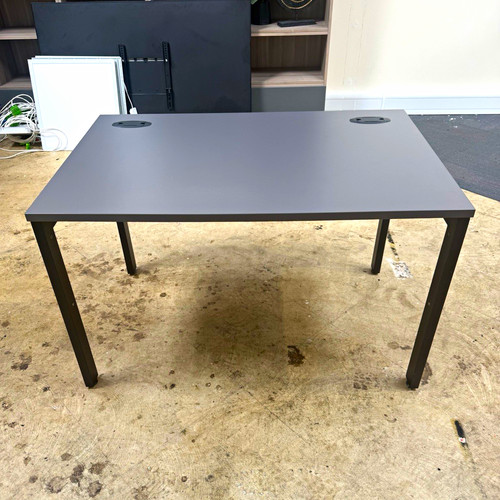 Grey black computer desk - black,