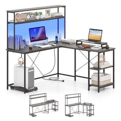Shaped gaming desk with - desk,