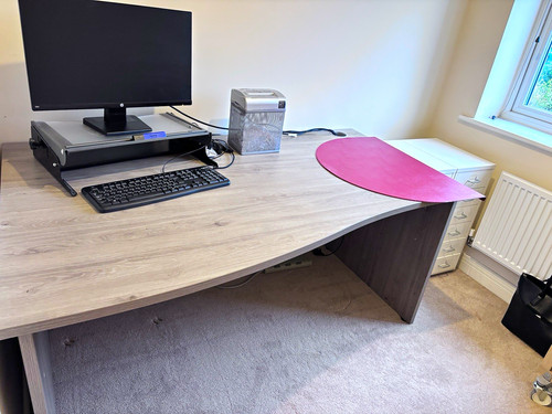 Office desk grey oak heavy - desk,