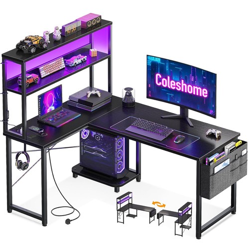 Coleshome shaped gaming desk - l,